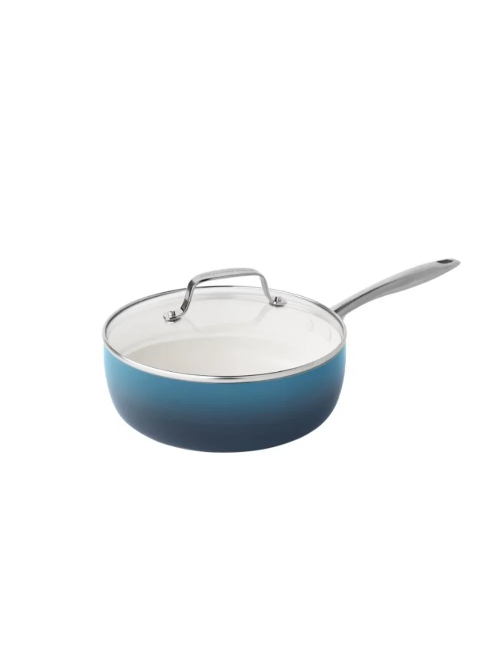 The Pioneer Woman Home Denim Blue Harlow 15-Piece Ceramic Nonstick Cookware Set